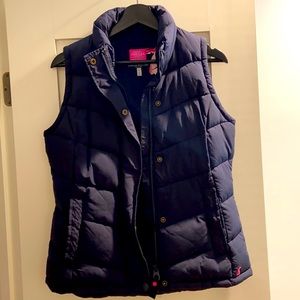 Joules Navy Eastleigh Vest with Fun Floral lining